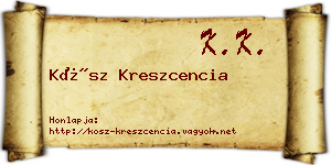 Kósz Kreszcencia névjegykártya